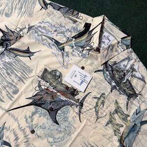 Guy Harvey AFTCO Bluewater Shirt Men’s Size XL Blue Marlin